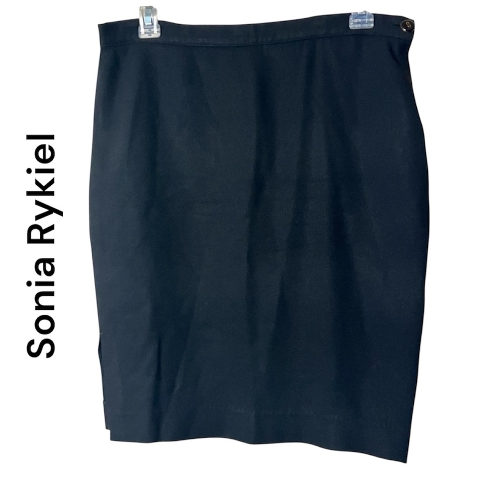 Vintage Sonia Rykiel Made in France Black Pencil Skirt zipper